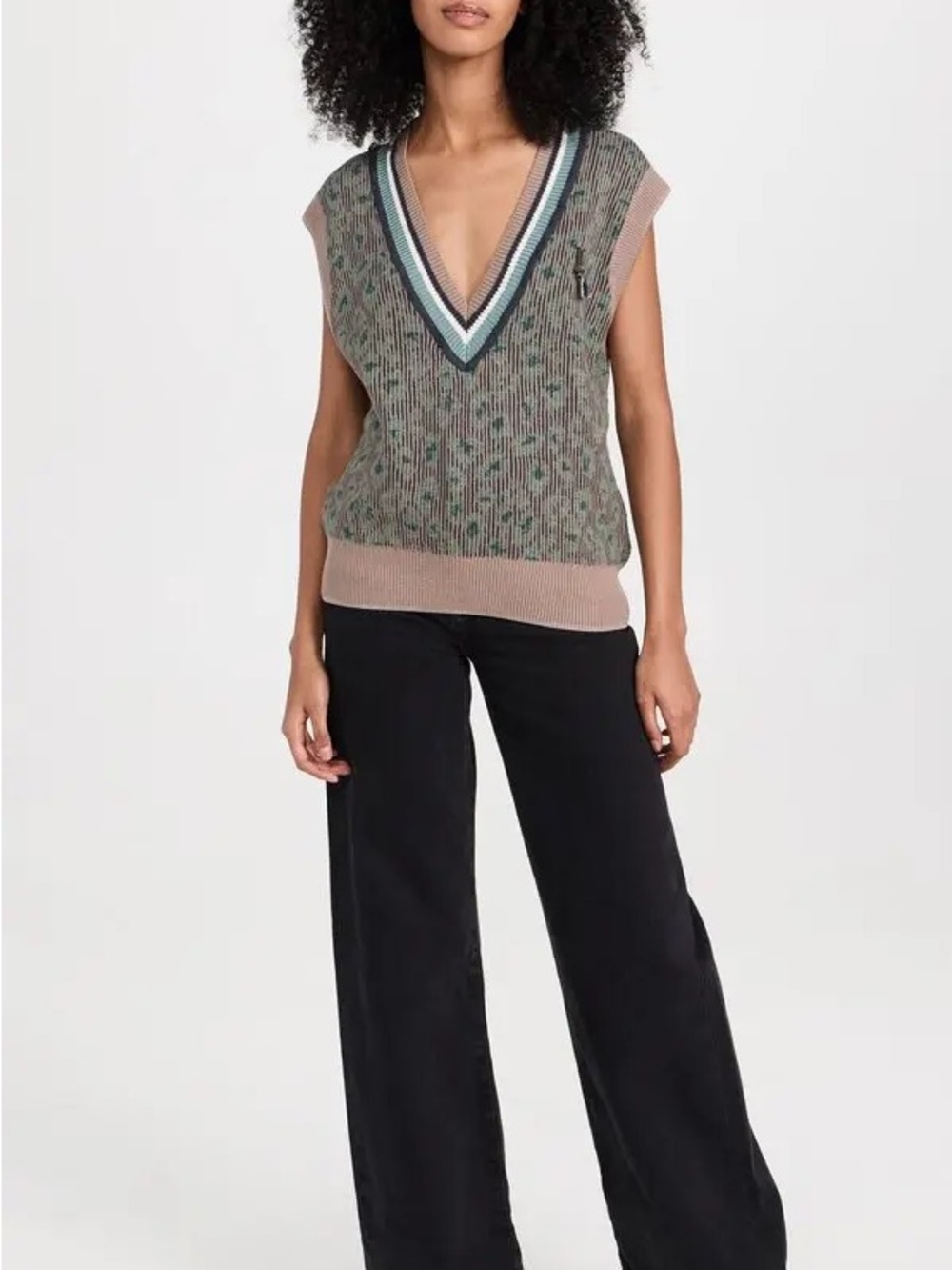 Scotch & Soda Amsterdam “Dance All Night” knit V-neck sweater vest in XS